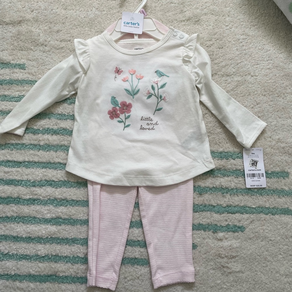 NWT Carters “Little and Loved” Set 9m